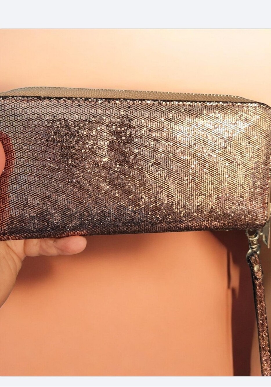 Sparkling Rose Gold Wristlet Wallet - ● EUC